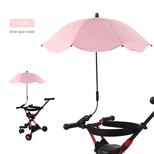 Sempoda Clip on Umbrellas for Outdoor Chairs, 26 Inches UPF 50 Chair Umbrella with Universal Clamp, Portable Umbrella on Patio Chair Beach Chair Stroller Sport Chair Wheelchair and Wagon