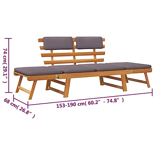 2-in-1 Patio Daybed with Cushion 74.8