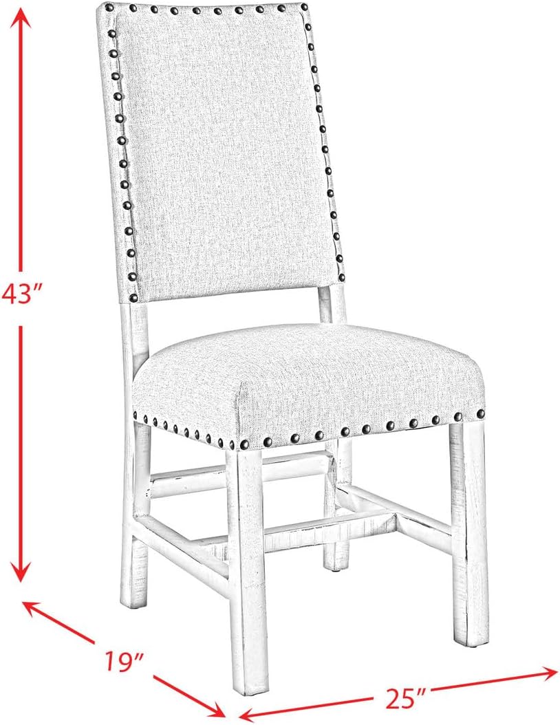 Picket House Furnishings Robertson White Fabric Back Side Chair (2 PER Pack)