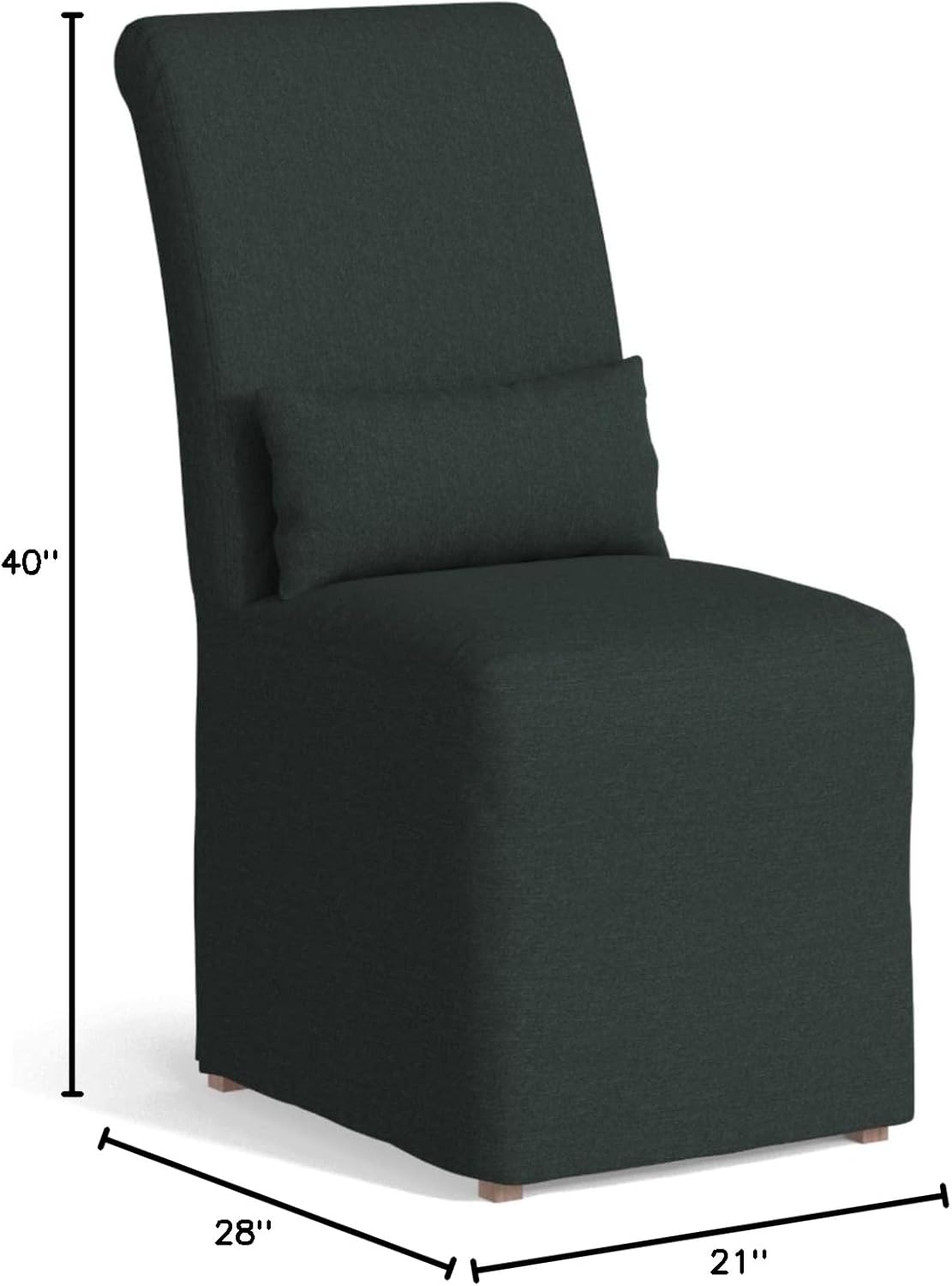 Sunset Trading Slipcovered Upholstered Dining Chair, Dark Gray