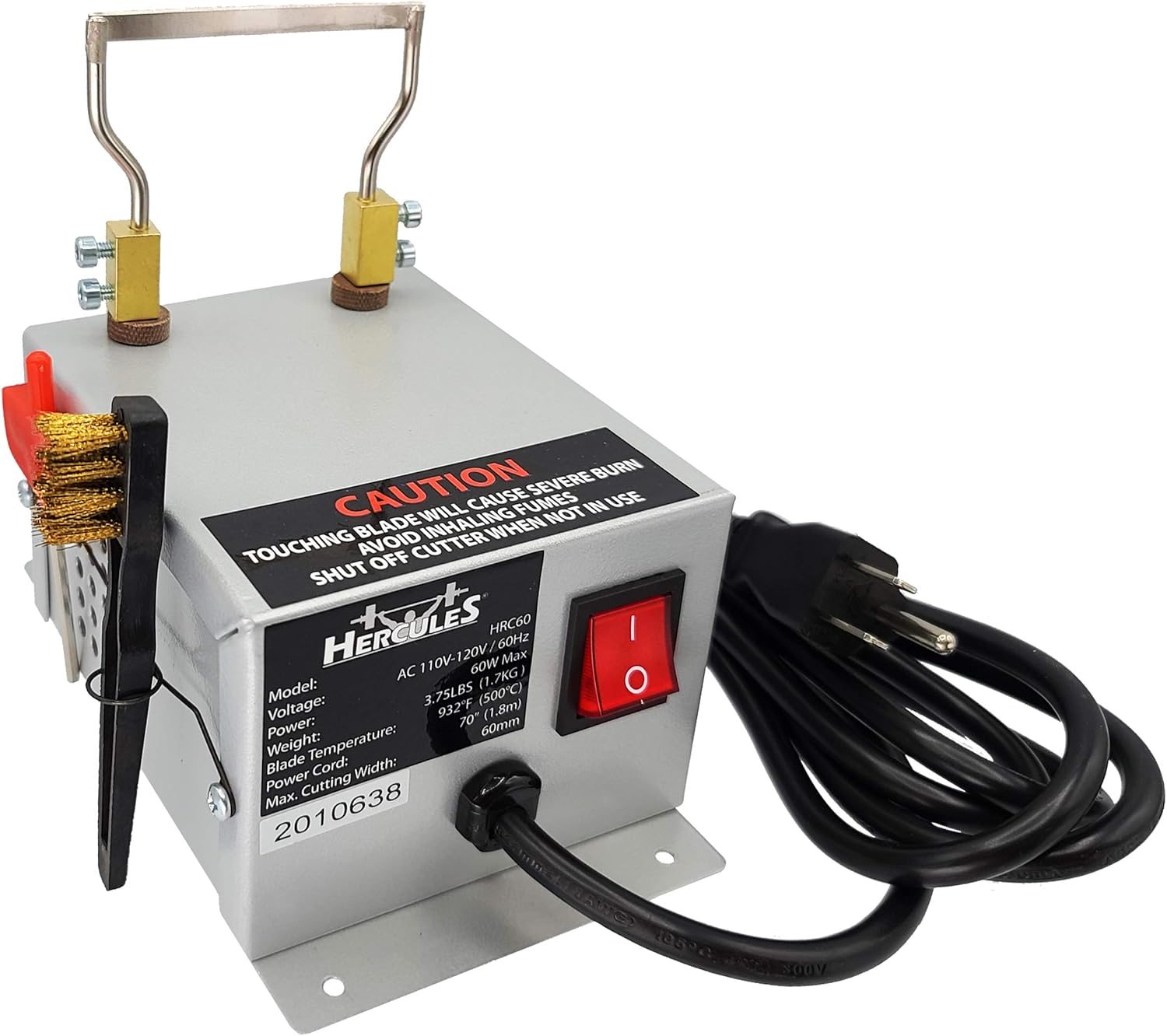 Hercules Hot Knife Rope Cutter - Electric Benchtop 60mm Thermal Cutting Blade for Braid Fabric Webbing Belting Ribbon & More - Hotknife Hot Wire Cutting Tool & Heat Sealer (110V, 60W)