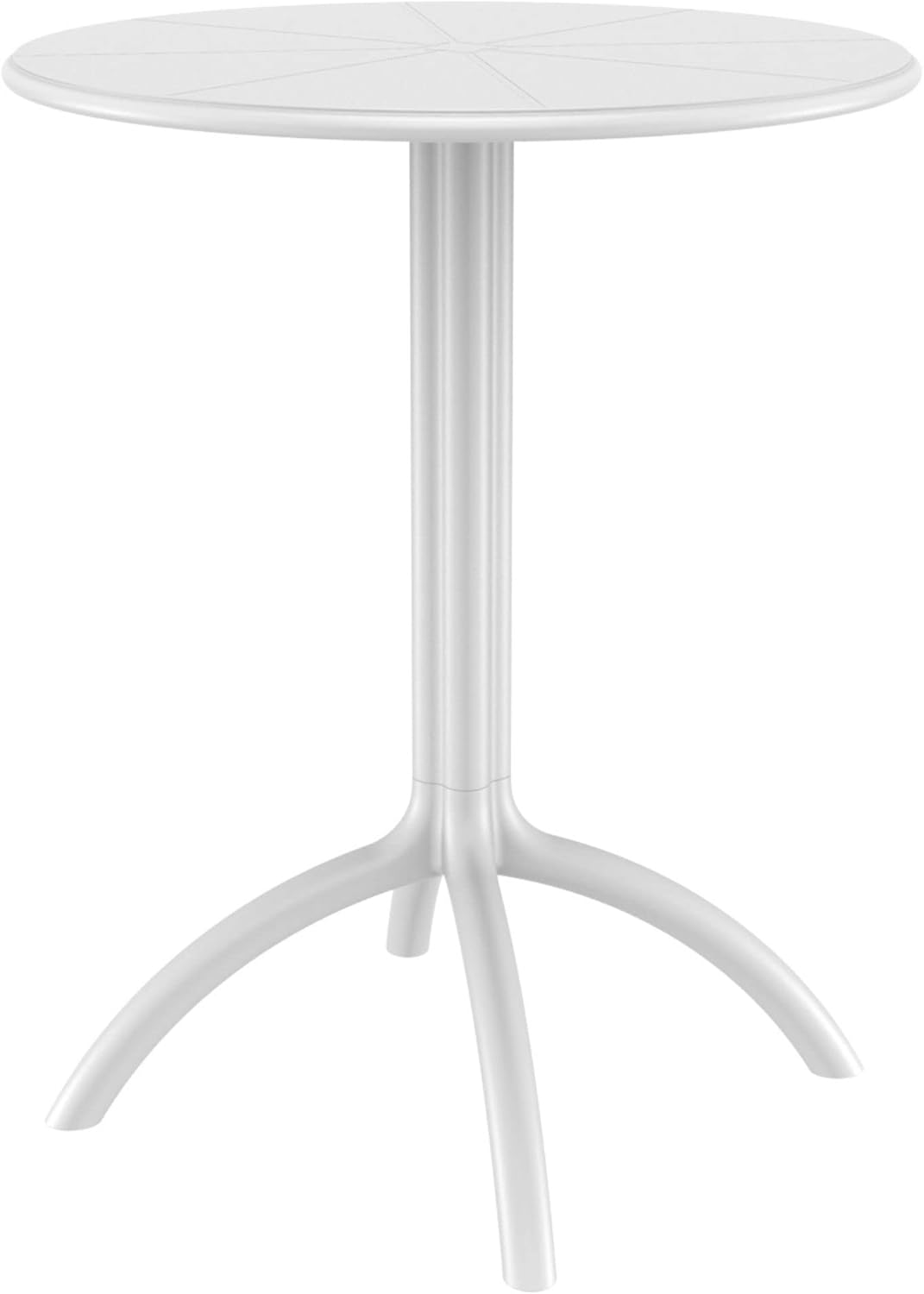 CC Home Furnishings 29 inches White Durable Round Outdoor Patio Dining Table