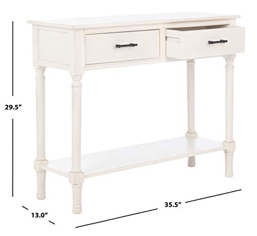 Safavieh Home Collection Ryder Black 2-Drawer Bottom Shelf Console Table CNS5719B, 0