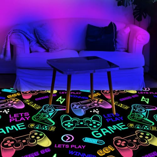 Gaming Area Rugs for Boys Cool Gamer Rugs Teens Large Video Games Carpets for Bedroom Game Console Decorative Floor Mats for Playroom 60