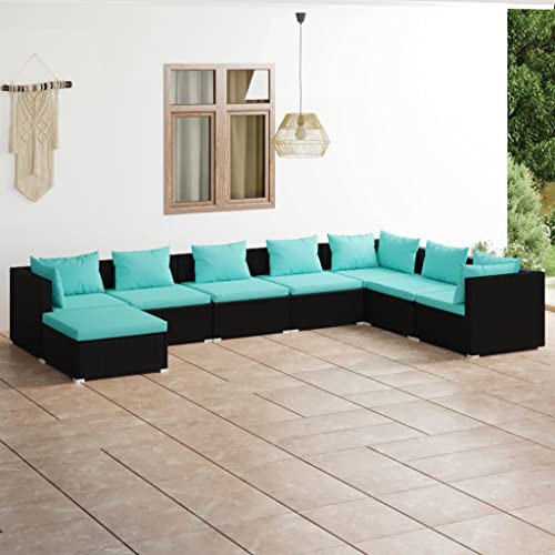 vidaXL 10 Piece Patio Lounge Set - Weather-Resistant Poly Rattan in Brown with Comfortable Cushions & Sturdy Steel Frame - Outdoor Lounge Set with Modular Design