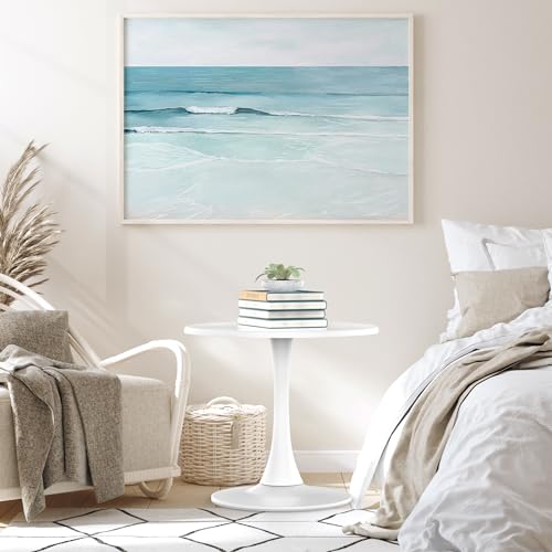 Mid-Century Round Coffee Table, Tulip Center Table Livingroom Table, Sofa Console Table Pedestal Tables Metal Table Sofa Table, White, 31.5 