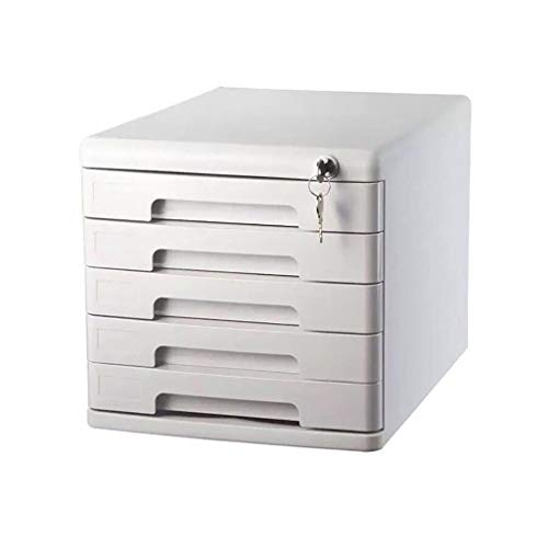 Desktop File Cabinet, Office Storage Box with Lock/Blank Label, 5-Layer Drawer Storage Organization-2Color (A1)