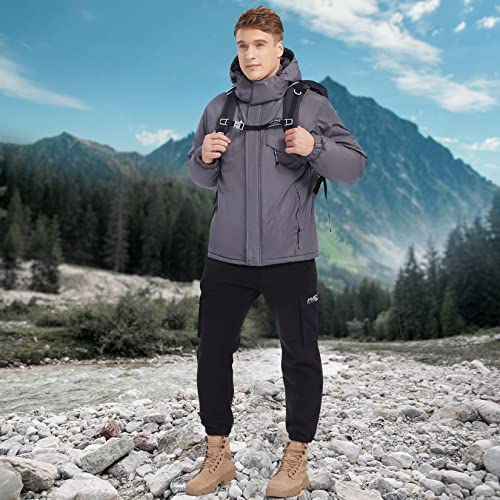 CAMEL CROWN Men's Waterproof Ski Jacket Warm Winter Snow Coat Mountain Windbreaker Hooded Raincoat Snowboarding Jacket