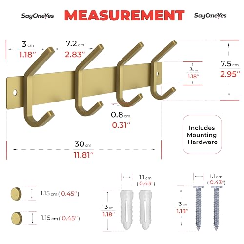 Matte Black Coat Rack Wall Mount with 10 Double Hooks for Hanging – 30 Inch Heavy Duty SUS304 Stainless Steel Rustic Coat Hooks – Hat, Clothes, Purse, Towel Wall Hooks – 1 Pack