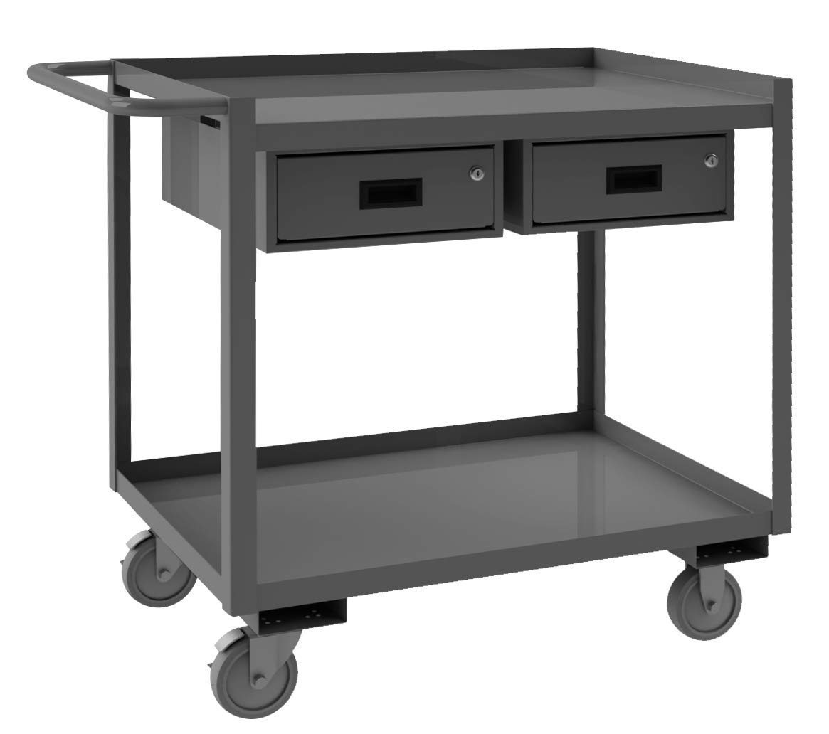 Durham RSC-2448-2-2DR-95 Stock cart, 2 Shelf, 2 Drawer