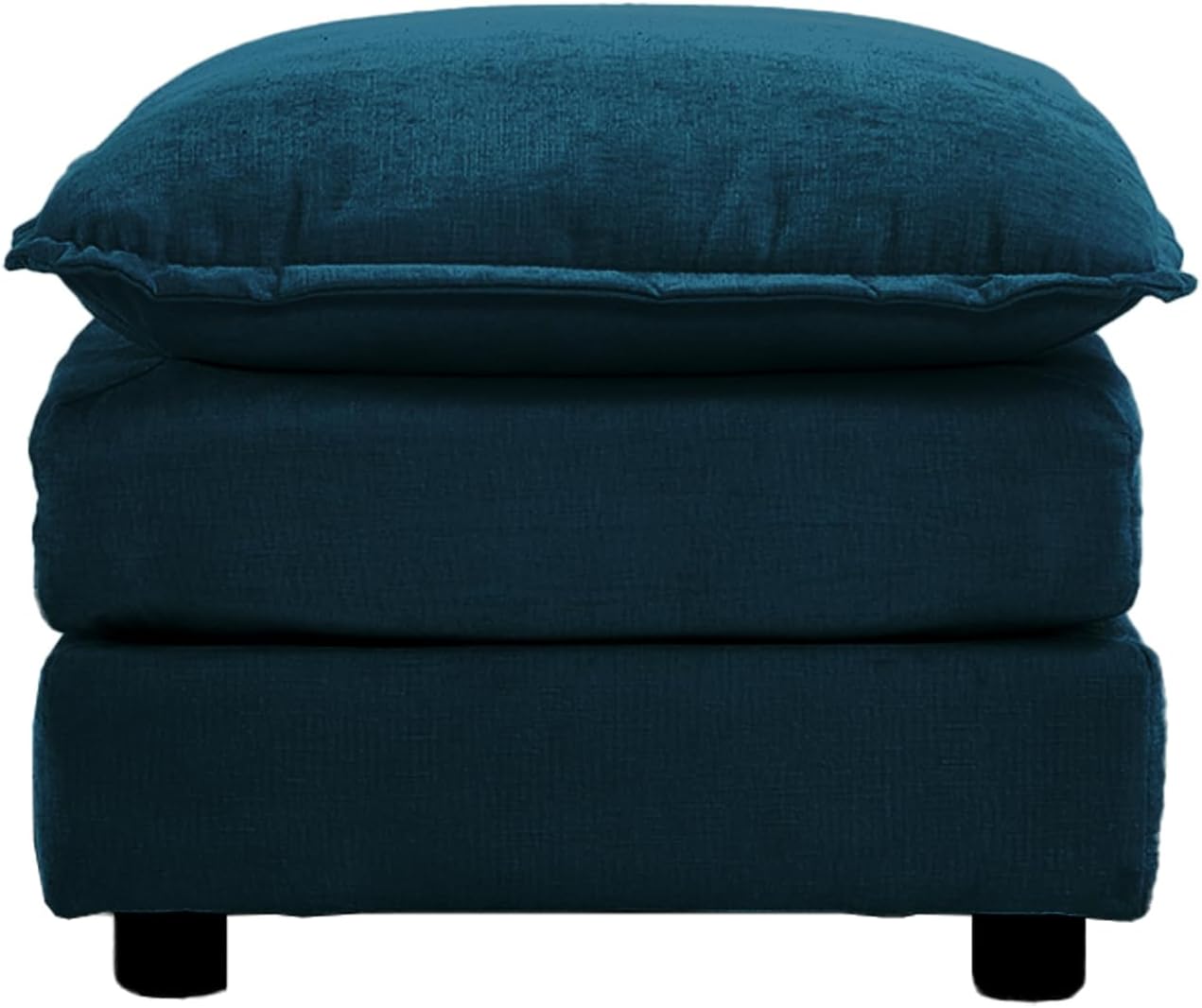 Chenille Fabric Ottomans Footrest to Combine with 2 Seater Sofa, 3 Seater Sofa and 4 Seater Sofa, Blue Chenille