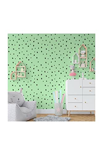 Wall Decals Gold Stars for Kids Room, 3-4-5centimeter Mix 112 Pcs, Easy to Peel Easy to Stick, Safe On Walls and Paint, Vinyl Decor by Bugybagy. (Matte Gold)