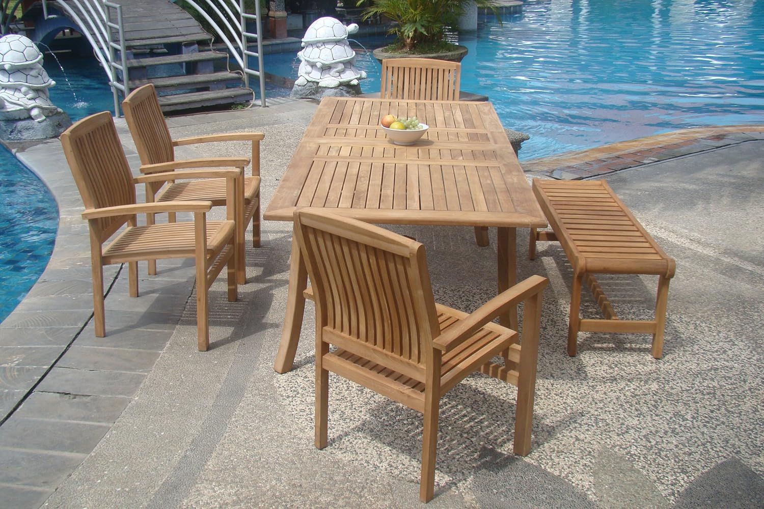 New 7 Pc Luxurious Grade-A Teak Dining Set - 94