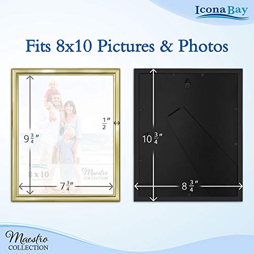 Icona Bay 8x10 Picture Frames Set (White, 12 Pack), Classy Contemporary Style, Maestro Collection
