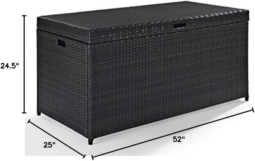 Crosley Furniture CO7300-BR Palm Harbor Outdoor Wicker Storage Bin, Brown