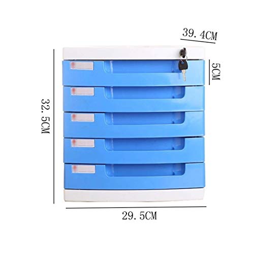Desktop File Cabinet, 5-Layer Drawer Storage Organization, with Lock/Blank Label,Suitable for Office Supplies (B1)