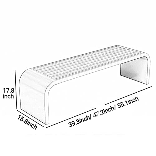QQXX Steel Frame Outdoor Bench,Outdoor Benches Weatherproof,Outdoor Metal Bench Potting Benches,Premium Outside Bench Seat Park Bench Patio Bench Garden Bench(39.3x15.8x17.8inch, White)