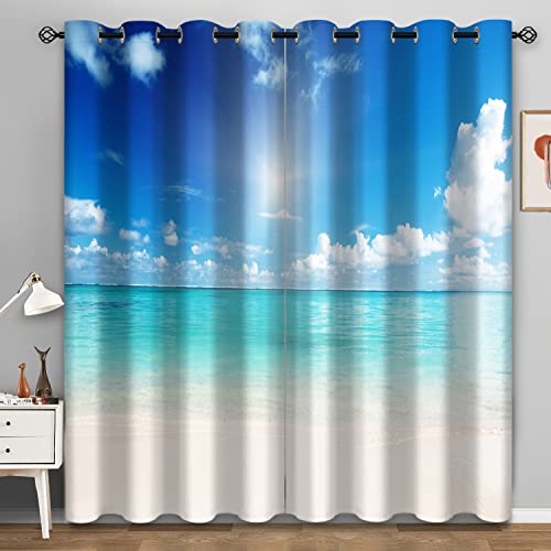 Aimego Galaxy Blackout Curtains Outer Space Universe Nebula Night Starry Window Drapes Decor for Kids Boys Teens Bedroom Living Room Grommet Room Darkening Curtains 2 Panel Set, 42