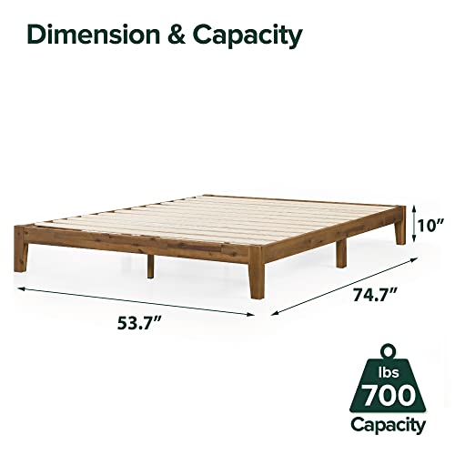 ZINUS Lucinda Wood Platform Bed Frame / No Box Spring Needed / Solid Wood Foundation with Wood Slat Support / Easy Assembly, King, 74.7