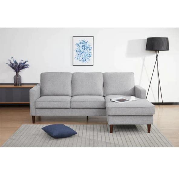 GIA Furniture Home Series Mid-Century Modern 3-Seat Chaise Sofa, Navy Blue