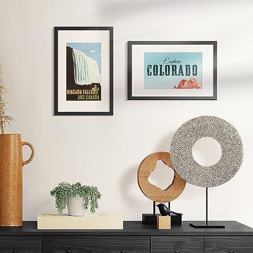 ENJOYBASICS 11x14 Picture Frame, Display Poster 8x10 with Mat or 11 x 14 Without Mat, Wall Gallery Photo Frames, White, 2 Pack