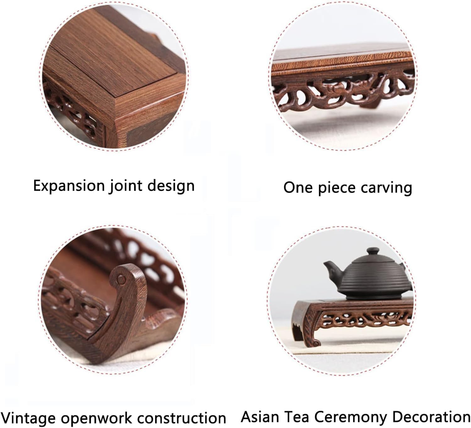 Small Coffee Tables,Meditation Table Altar,Hand Carved Natural Brown Wood Small Puja Table, Used in The Tea Table Japanese,Study Room,Yoga Room.IT is 13 Inches (L),6.3 Inches (W), 3 Inches (H)