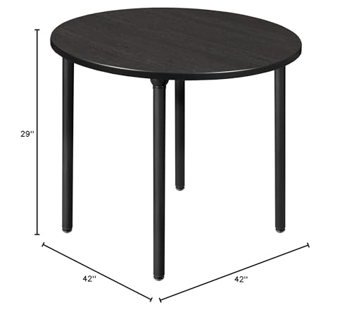 Regency Round Folding Breakroom Tables, Medium, Grey/Black