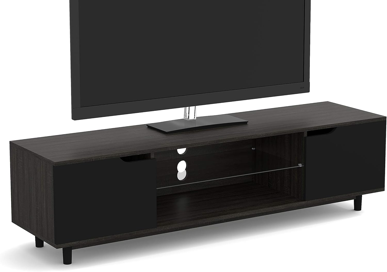 Safdie & Co. Center Table/Tv Console/Entertainment Stand/Media Cabinet, Grey Wood