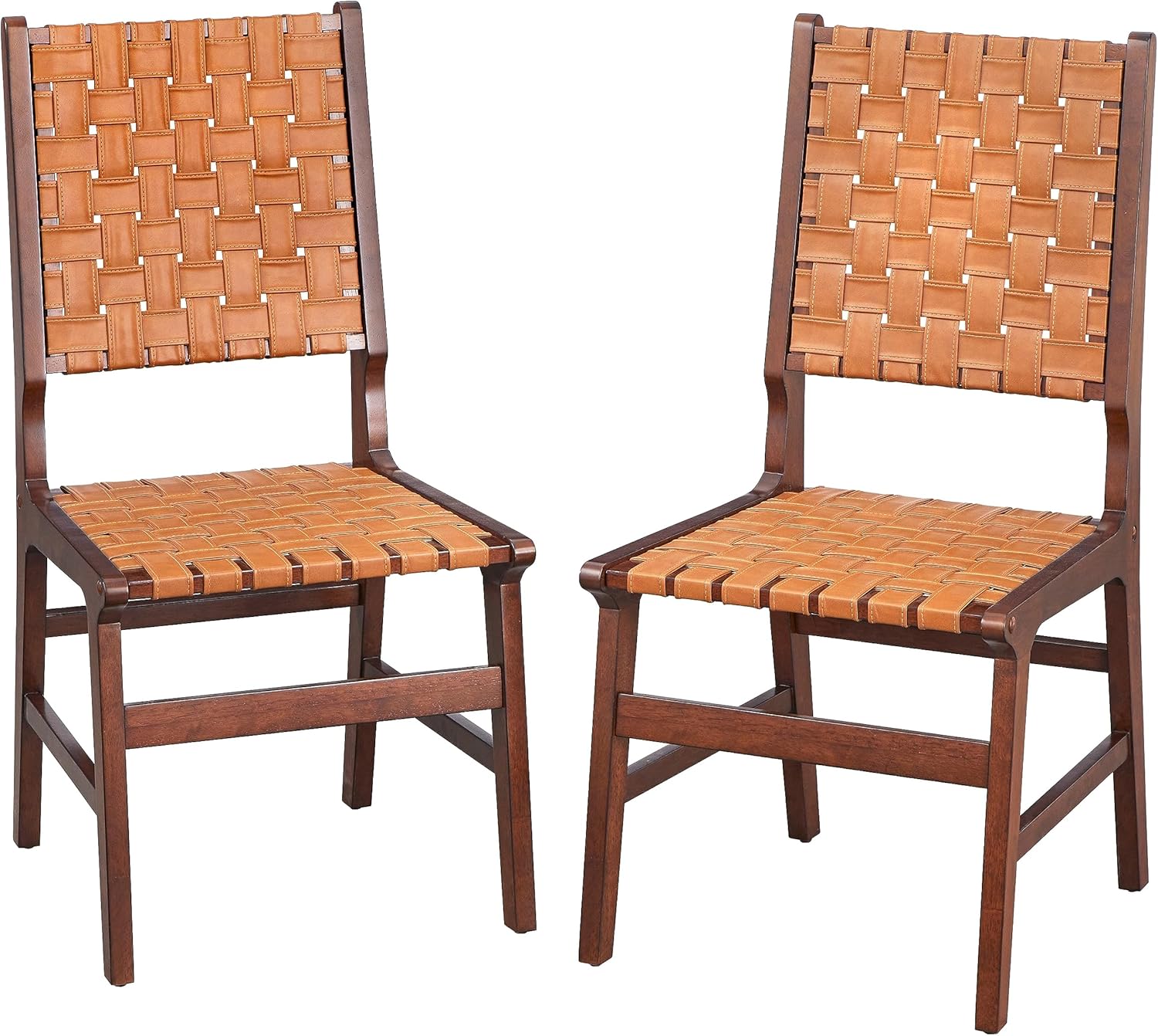 Brady Solid Wood Woven Dining Chair (Set of 2) White