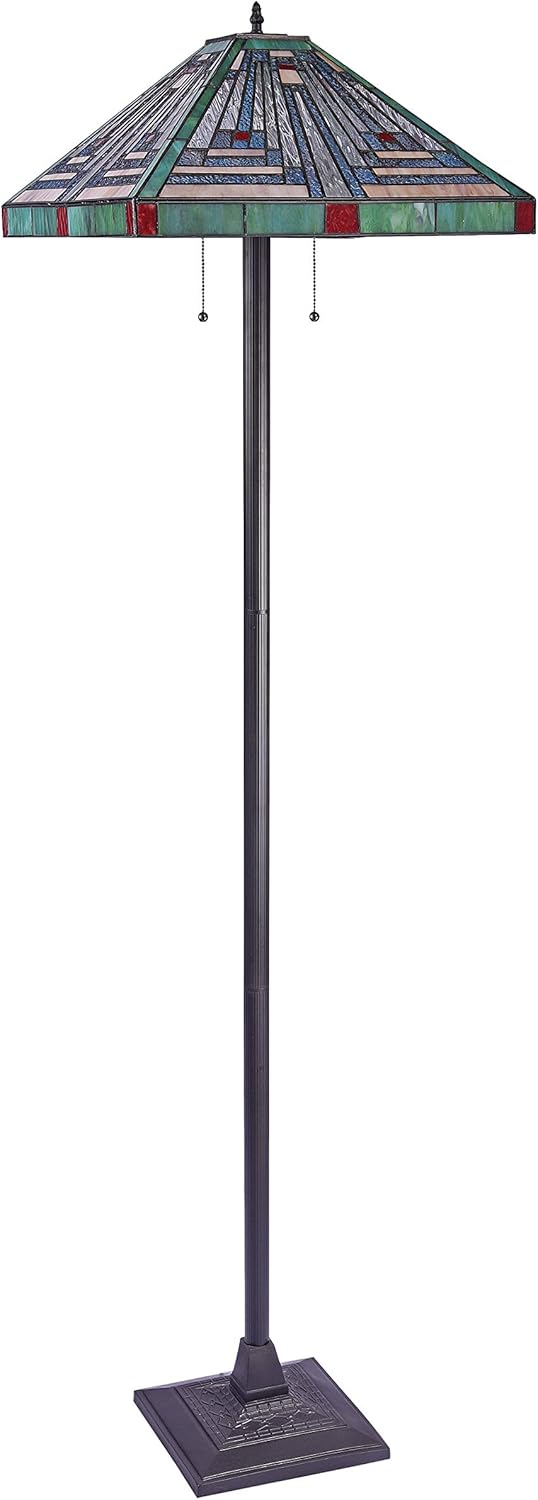 Chloe Lighting Innes Tiffany-Style Blackish Bronze 2 Light Victorian Floor Lamp 18