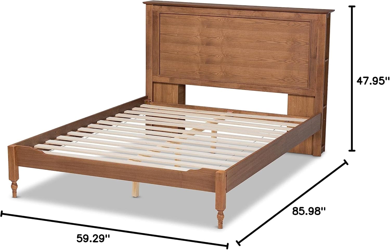 Baxton Studio Beds (Platform), Full, Ash walnut