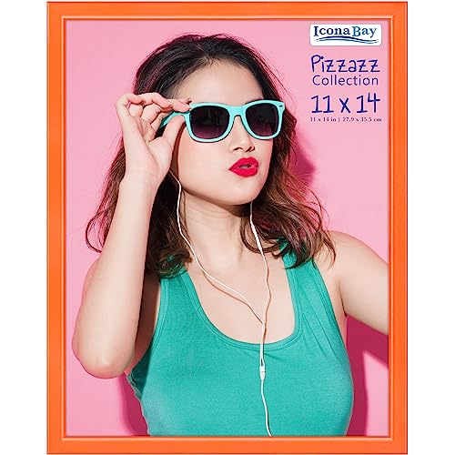 Icona Bay 8x10 Picture Frame, White Solid Wood Scandinavian Style Frame for Photo, Pizzazz Collection