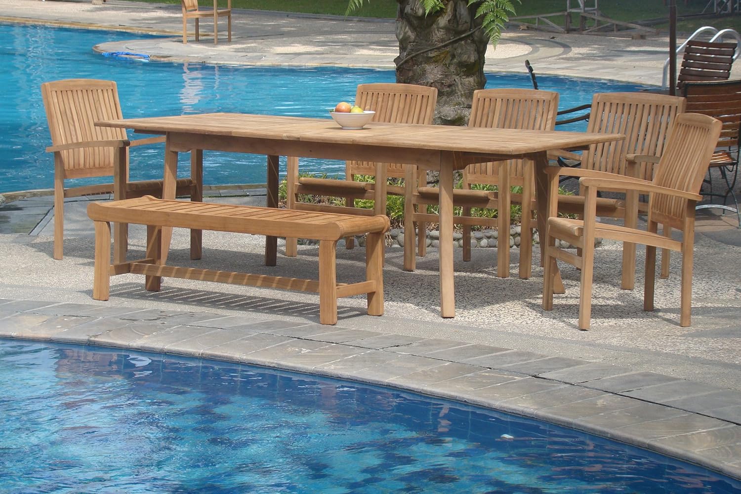 New 7 Pc Luxurious Grade-A Teak Dining Set - 94