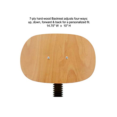 Perch Wood Pneumatic Chair, Adjustable Back and Seat - Stationary Caps, Desk Height