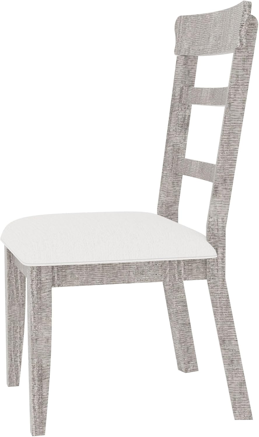 Upholstered pine wood Dining Chairs (19.1 * 24 * 37.4inch) Set of 2, Dining Room Kitchen Side Chair Ladder Back Side Chairs Gray