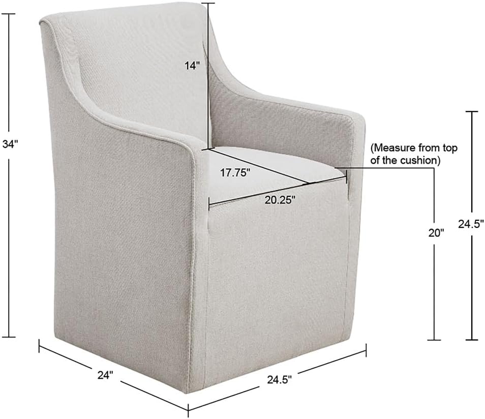 Gracie Mills Humberto Classic Slipcovered Upholstered Dining Arm Chair