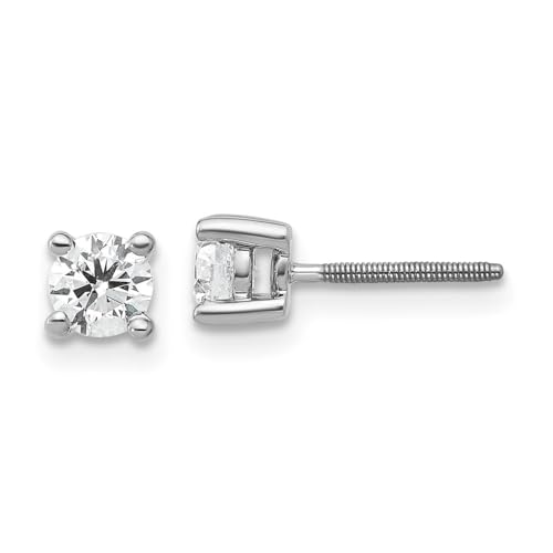 Diamond2Deal 14k Gold Round Lab Grown Diamond Stud Earrings Fine Jewelry for Women