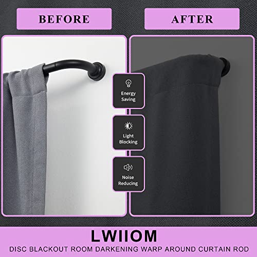 Brushed Nickel Disc Curtain Rods, 84-144 Inches Window Curtain Rod,Adjustable Room Darkening Curtain Rod with Aluminum Finials and Brackets,Wrap Around Design