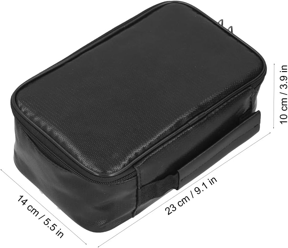 Zerodis File Box Fireproof Document Box with Lock, File Storage Box Portable File Box Home Office File Cabinet with Handle for Hanging Letter Legal Folder(Black)