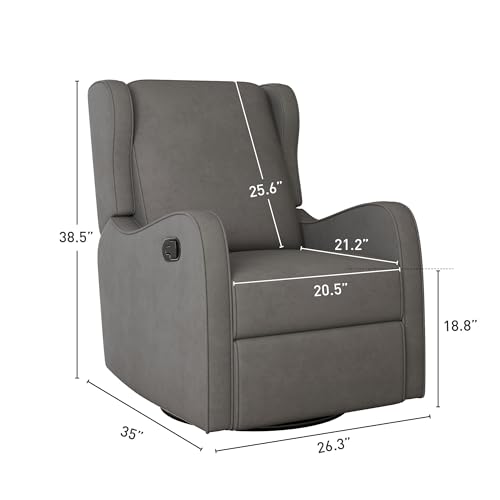 Bonzy Home Swivel Rocker Recliner, Rocking Nursery Chair Glider Rocker Recliner Manual Reclining deal for Comfort & Relaxation in Home or Office, Beige