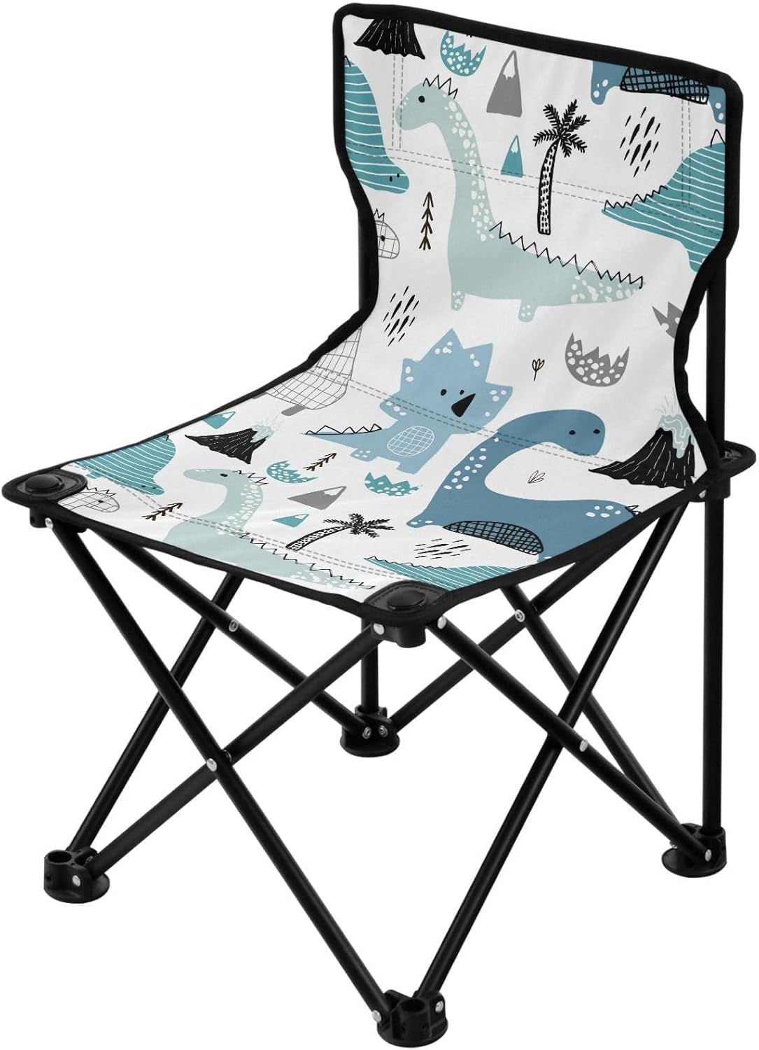 Portable Folding Camping Chair with Carrying Bag, Outdoor Portable Chair for Foldable Lawn Chair,Outdoor Camp Chair for Fishing Outside Sports (Childish Dinosaurs)