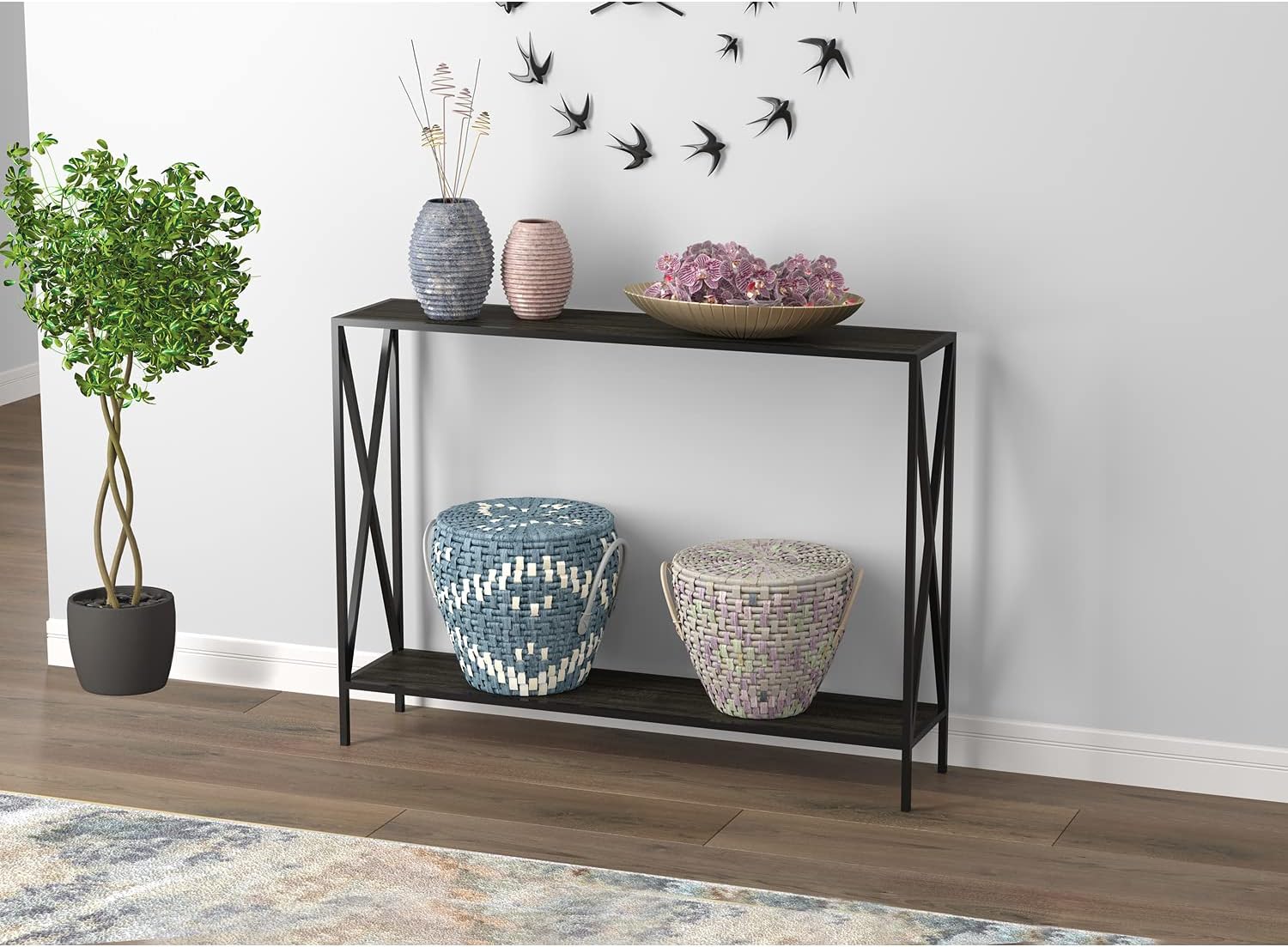 Safdie & Co. Console Table, Dark Grey