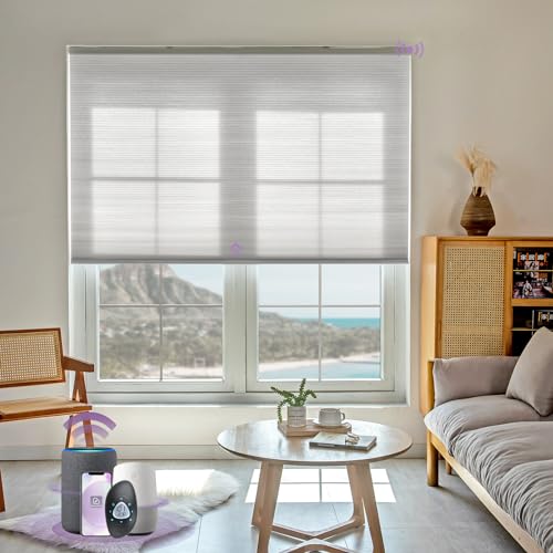 Graywind Custom Motorized Cellular Shades 50% Blackout 3/8