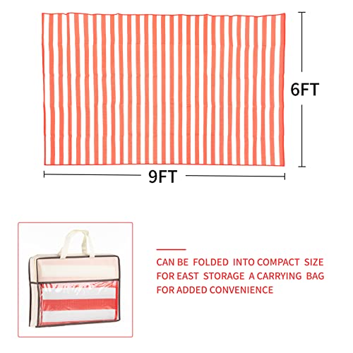 Reversible Outdoor Rugs for Patio Decor 6x9ft Striped Waterproof Portable Outdoor Carpet Plastic Straw Rug Indoor Outdoor Area Rug Floor Mat for Patio Clearance RV Camping Picnic Beach Backyard