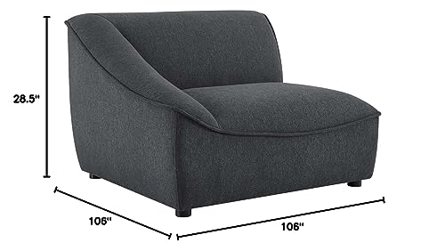 Modway Comprise Fabric Upholstered Sectional Sofa, 8-Piece Set, Light Gray