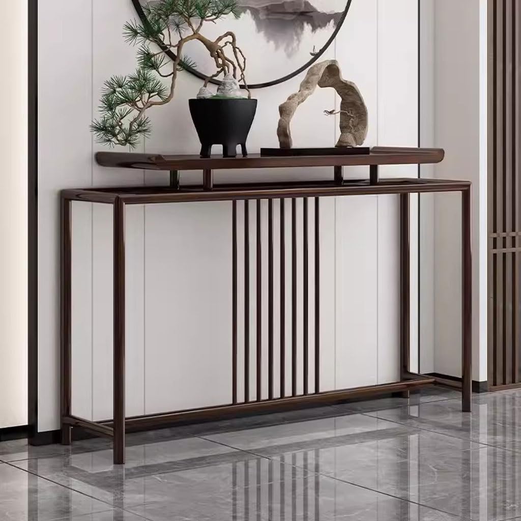 Meditation Altar Table Chinese-Style Ultra-Narrow Entrance Table, Ebony Entrance Cabinet, Entrance Shelf for Buddha Table, Chinese-Style Solid Wood Entrance Table Tea Table Small Table