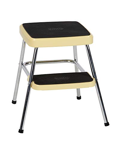 COSCO Stylaire Retro 1-Step Steel Step Stool, Yellow