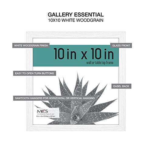 MCS Gallery Essential Picture Frames, Photo Gallery Wall Frame Set, White Woodgrain, 8 x 10 Inch, 2-Pack