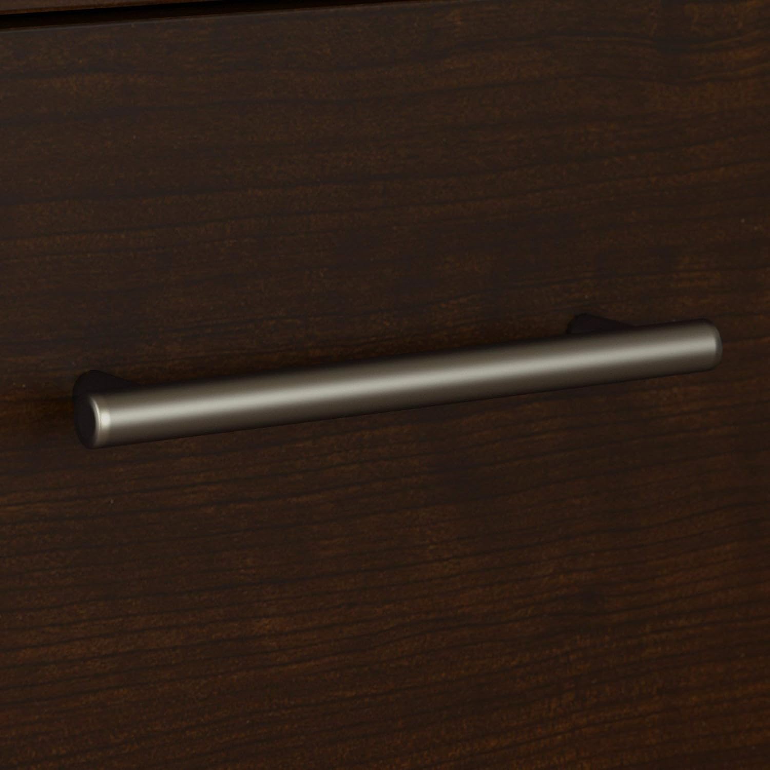 Bush Furniture Somerset 72W 3 Position Sit to Stand L Shaped Desk with Hutch and File Cabinet in Mocha Cherry