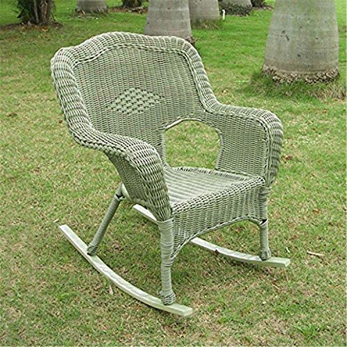 International Caravan Furniture Piece Resin Wicker Camel Back Rocking Chairs (Set of Two)